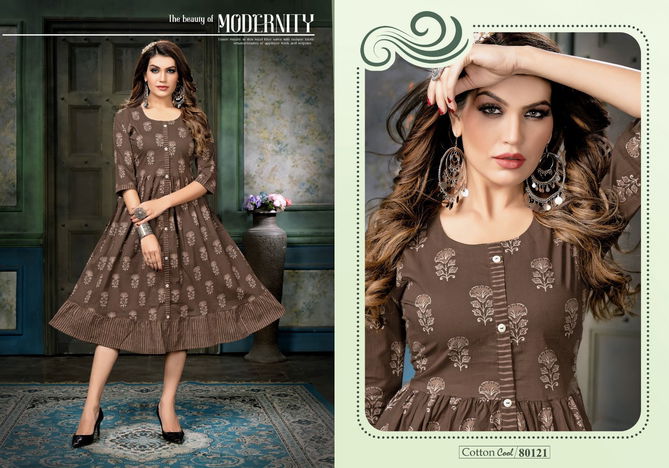 Cotton Cool By Mayra 80117-80122 Anarkali Kurtis Catalog